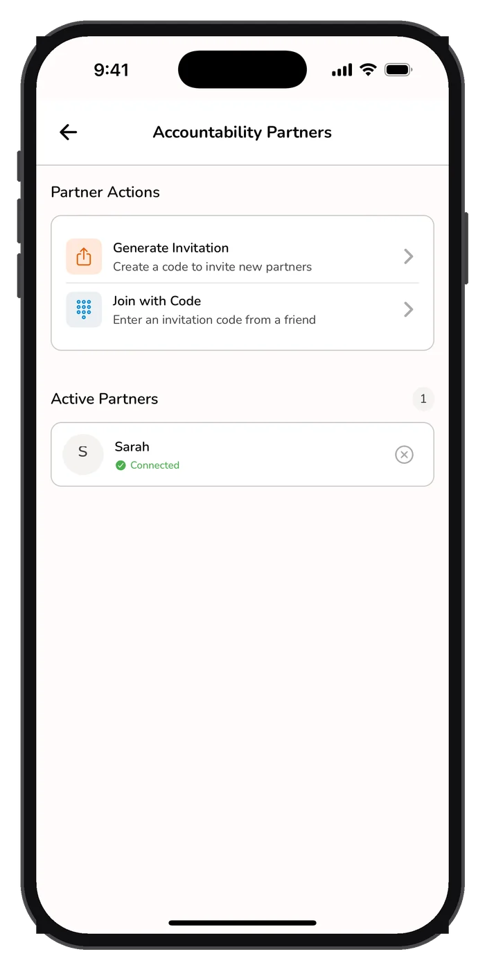 Sharing goals and progress with an accountability partner
